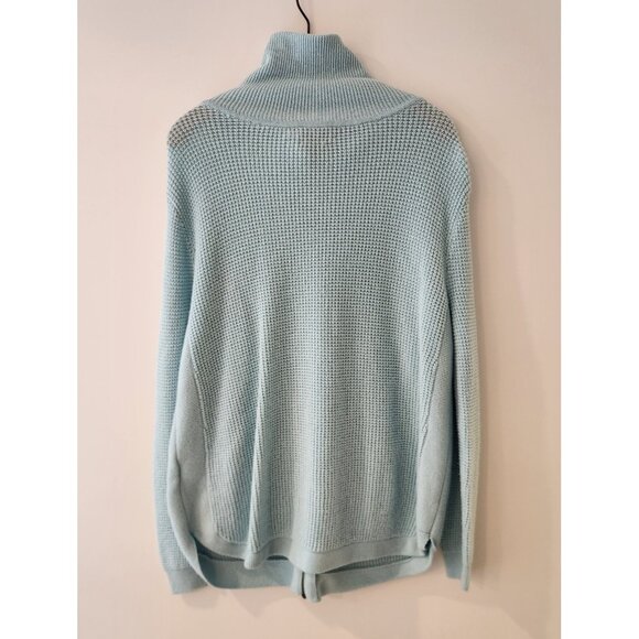 Vineyard Vines Full Zip Knit Sweater Merino Wool Light Blue Preppy Womens‎ Large - Picture 6 of 10